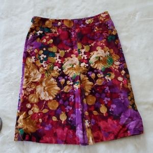 ETCETERA Velvet  Floral Skirt  SZ 00